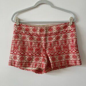 𝅺Ann Taylor Loft Red Embroidered Dress Shorts, Size 4,‎ 334307